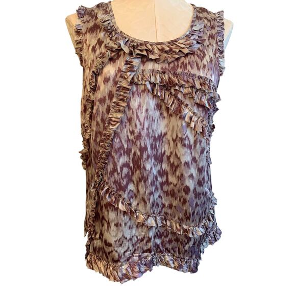 12 J.Crew Lavender Watercolor Evie Silk Tank Sleeveless Style#19697 Women's - Picture 2 of 7